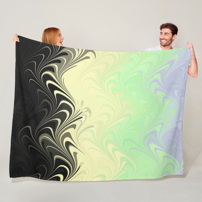 Boho Wavy marmorierte Abstrakte Cassgender Pride F Fleecedecke (Beispiel)