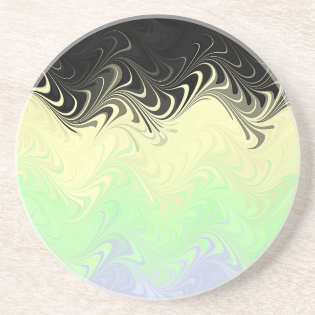 Boho Wavy marmorierte Abstrakte Cassgender Pride F Getränkeuntersetzer (Vorne)