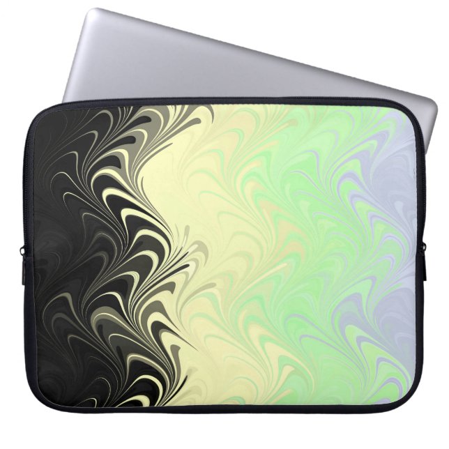 Boho Wavy marmorierte Abstrakte Cassgender Pride F Laptopschutzhülle (Vorderseite)