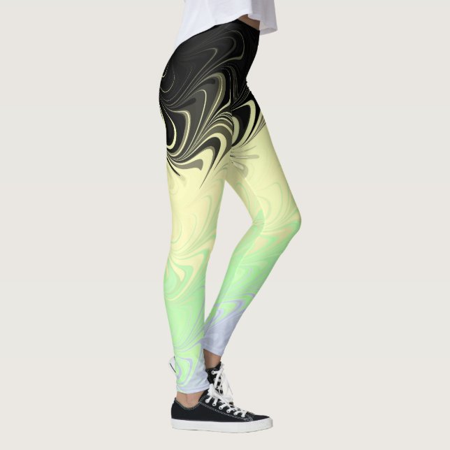 Boho Wavy marmorierte Abstrakte Cassgender Pride F Leggings (Rechts)