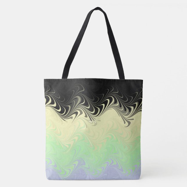 Boho Wavy marmorierte Abstrakte Cassgender Pride F Tasche (Vorderseite)