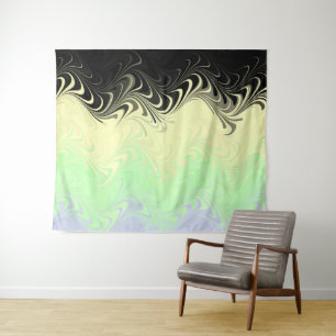 Boho Wavy marmorierte Abstrakte Cassgender Pride F Wandteppich