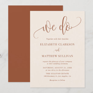 Boho We Do Modern Calligraphy Terracotta Wedding Einladung