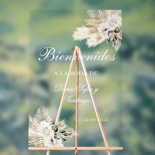 Boho Wedding Begrüßung mattiertes Akryllisches Zei Acrylschild