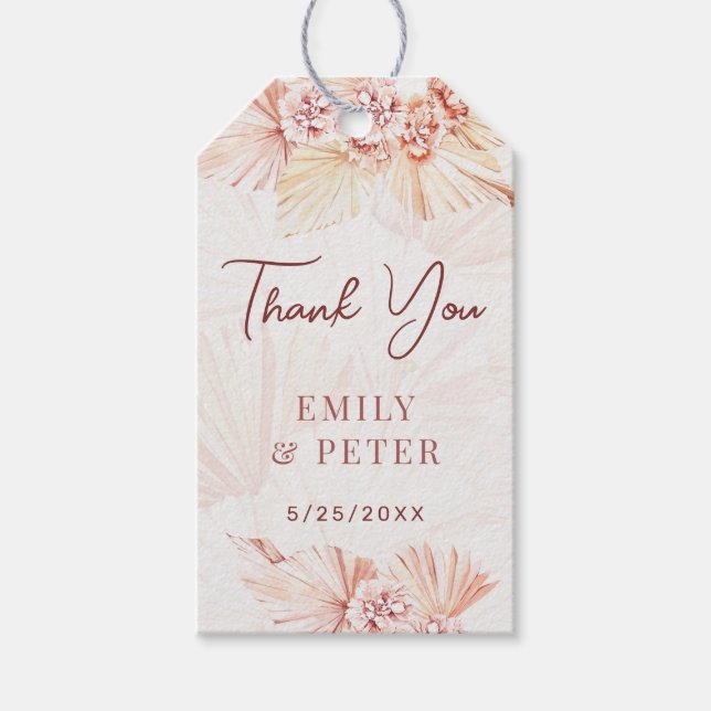 Boho Wedding Blush Bohemischer Partner Geschenkanhänger (Vorderseite)