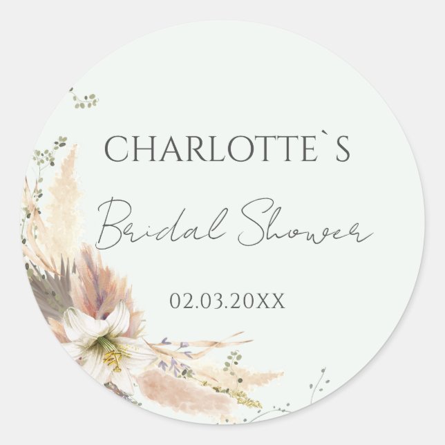 BOHO WEDDING BRAUTPARTY RUNDER AUFKLEBER (Vorderseite)