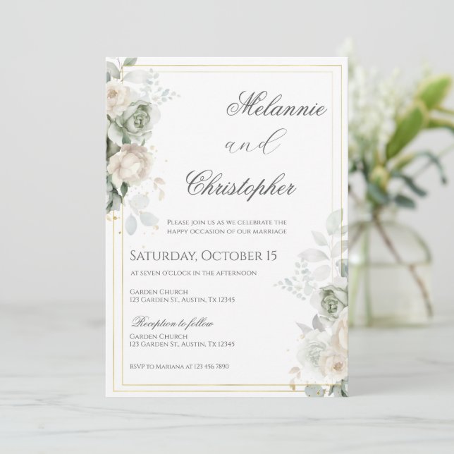 Boho Wedding Einladung (Stehend Vorderseite)