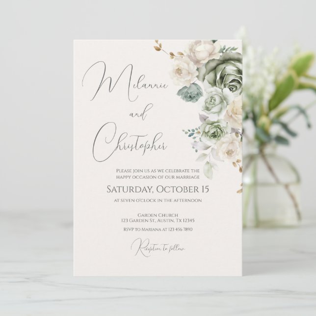 Boho Wedding Einladung (Stehend Vorderseite)