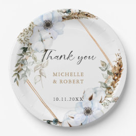Boho Wedding Frame Floral Hochzeit im Herbst Elega Pappteller