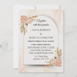 Boho Wedding Invitation - Elegante rustikale Flora Einladung