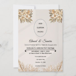 Boho Wedding Invitation - Elegante rustikale Flora Einladung