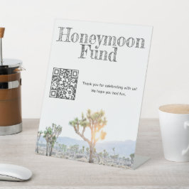 Boho Wedding Joshua Tree Honeymoon Fund QR Code Sockelschild