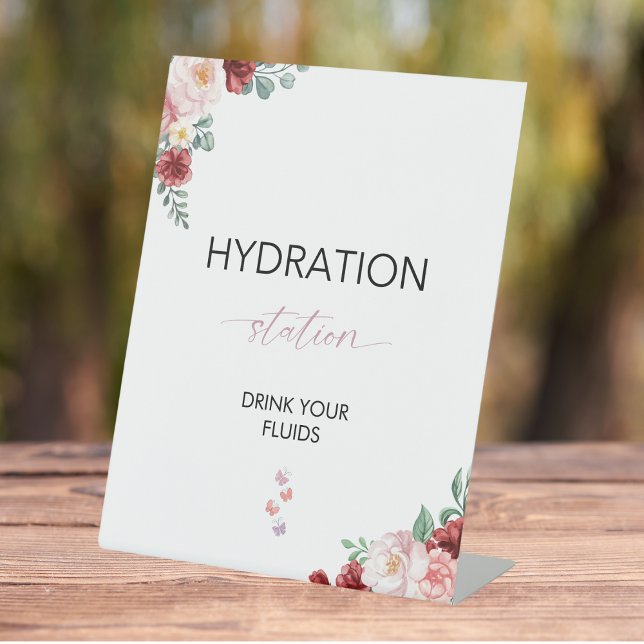 Boho Wedding Nurse Hydration Station Drink Sockelschild (Von Creator hochgeladen)