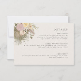 Boho Wedding Pampas Grass Palm Info Einladung