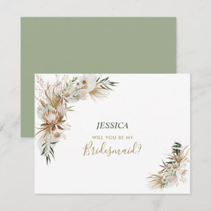 Boho Wedding Party Werden Sie mein Vorschlag Mitteilungskarte