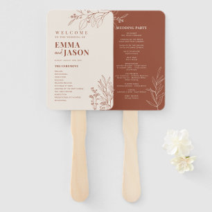 Boho Wedding Programm Fan, Zeremonie Programm flor Fächer