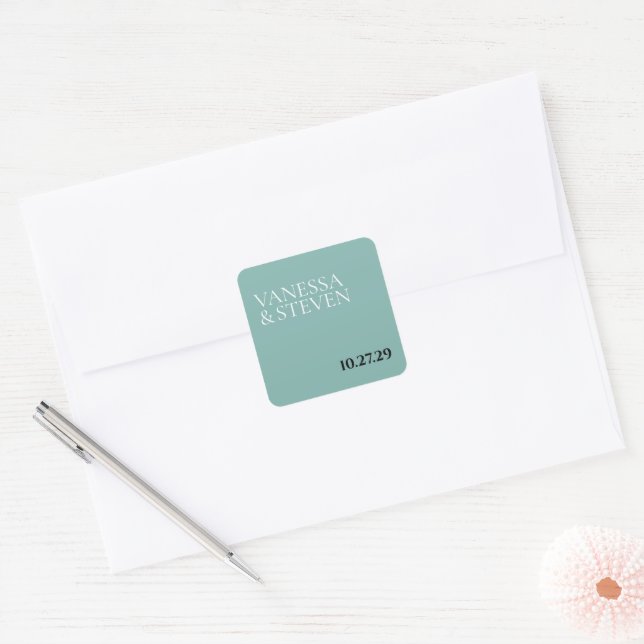 Boho Wedding Quadratischer Aufkleber (Umschlag)