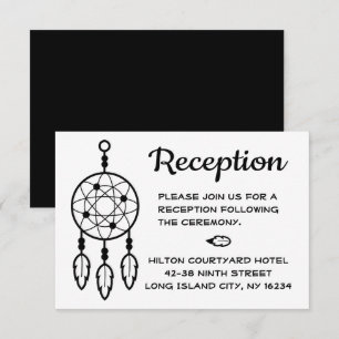 Boho Wedding Reception Dreamcatcher Schwarz-weiß Einladung