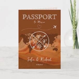 Boho Wedding Reisepass Karte