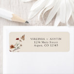 Boho Wedding Return Address Label<br><div class="desc">Dieses stilvolle und elegante Ehering-Adressetikett besticht durch herrliche,  handbemalte Aquarellfarben,  die in einem hübschen Bouquet angeordnet sind,  das sich ideal für den Frühling,  den Sommer oder für Hochzeiten im Herbst eignet. Finden Sie passende Artikel in der Boho Wildblume Wedding Collection.</div>
