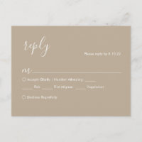 Boho Wedding RSVP Card, Optionen zum Essen