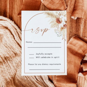 Boho Wedding RSVP Card   Vertikale Antwortkarte Dankeskarte