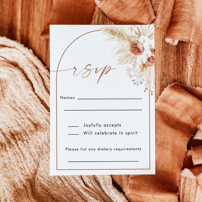 Boho Wedding RSVP Card | Vertikale Antwortkarte Dankeskarte (Von Creator hochgeladen)