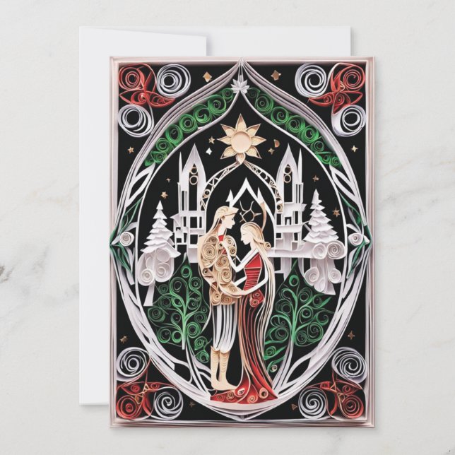 Boho Wedding RSVP Einladung (Vorderseite)