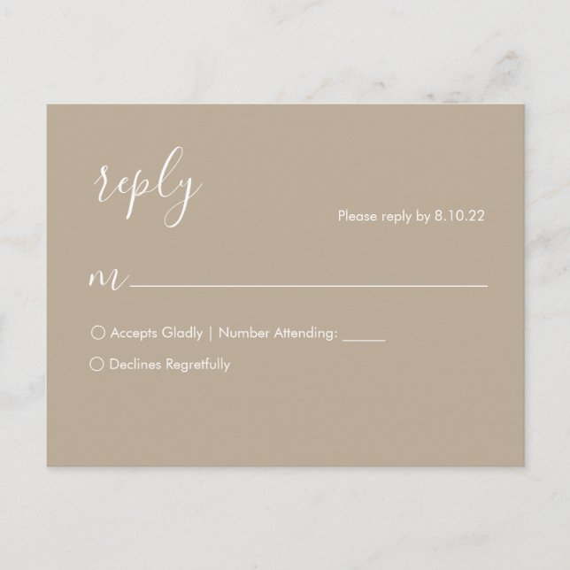Boho Wedding RSVP Postcard Postkarte (Vorderseite)