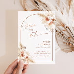 Boho Wedding Save the Date Invite | Pampas Grass Einladung<br><div class="desc">Diese schöne Save the Date Einladung mit handgemalten Aquarellfloralen und Pampas Gras zum Set für Ihre Hochzeit! Editieren Sie die meisten Texte einfach,  um sie an Ihre Veranstaltung anzupassen! Text- und Bogen-Farben sind vollständig editierbar —> klicken Sie auf den Button "Edit Using Design Tool" um sie zu bearbeiten!</div>