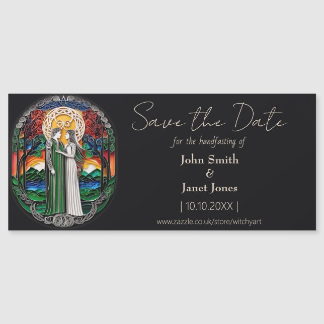 Boho Wedding Save the Date Magnet (Vorderseite)