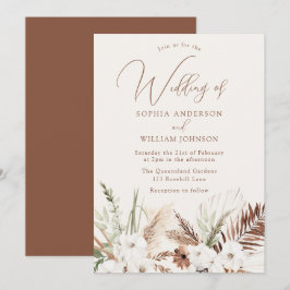 Boho Wedding: Schöne Flora zu allen Jahreszeiten Einladung