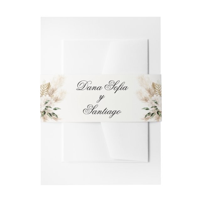 Boho Wedding Spanisch Einladungsbanderole (Vorderseite Beispiel)