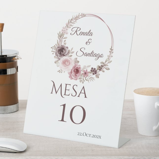 Boho Wedding Tischnummer Sockelschild (In Situ)