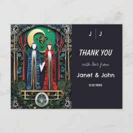 Boho Wedding Vielen Dank Postkarte