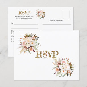 Boho Weichfarbige Rose/ Weiße Blume UAWG Postkarte