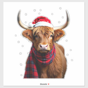 Boho Weihnachten Highland Kuh T-Shirt (1) Aufkleber