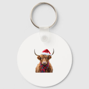 Boho Weihnachten Highland Kuh T-Shirt (2) Schlüsselanhänger