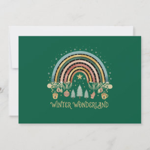 Boho-Weihnachten Regenbogen Winterwunderland Dankeskarte