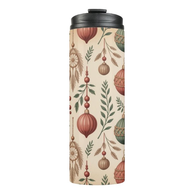 Boho-Weihnachtsdekorationen Thermosbecher (Vorderseite)