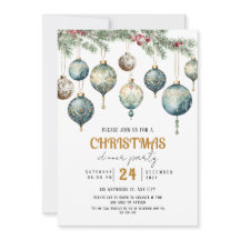 Boho-Weihnachtsschmuck-Party-Einladung