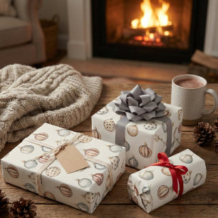 Boho Weihnachtsschmuck Warm Vintager Winter Geschenkpapier