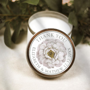 Boho-weißer Blumen-Hochzeitsgeschenk-Aufkleber Runder Aufkleber