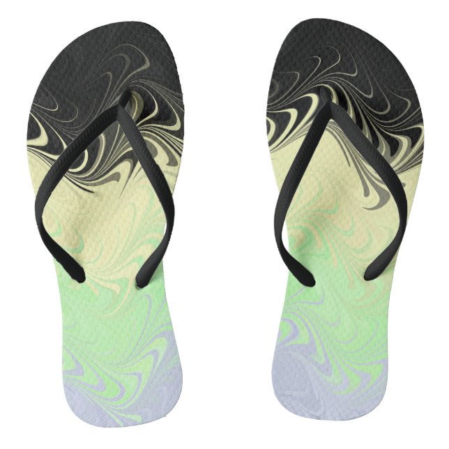 Boho-Wellig-Marmoriertes-Abstraktes Cassgender-Sto Flip Flops (Fußbett)