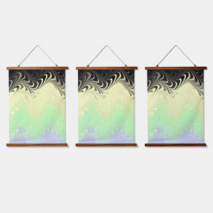 Boho-Wellig-Marmoriertes-Abstraktes Cassgender-Sto Wandteppich Mit Holzrahmen