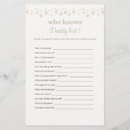 Boho Wer Daddy Best Baby Shower Game kennt