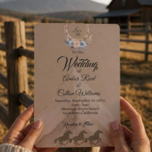 Boho Western Berghochzeits-Einladung Einladung