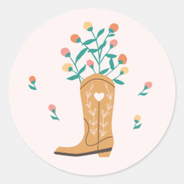 Boho Western Boot & Wildblumen Sticker