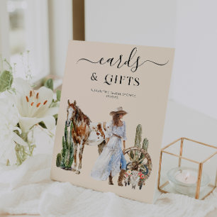 Boho Western Brautparty Karten & Geschenke Sockelschild