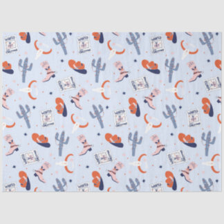 Boho Western Christmas - Blue Seidenpapier